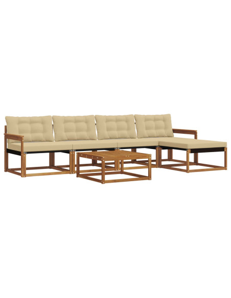 Set di divani con cuscino 6 pcs Naturale e Beige