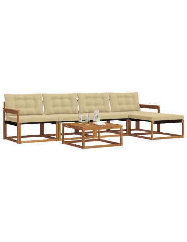 Set di divani con cuscino 6 pcs Naturale e Beige