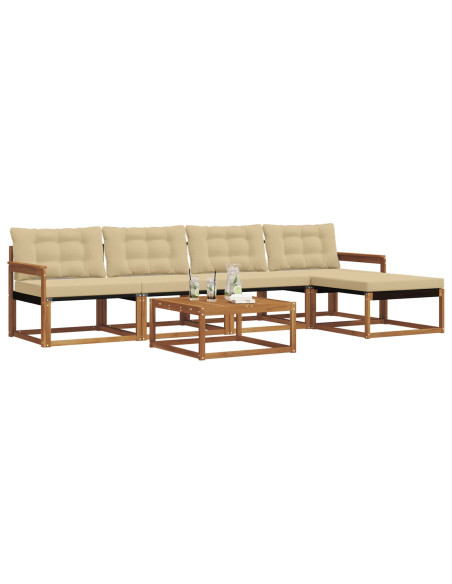 Set di divani con cuscino 6 pcs Naturale e Beige