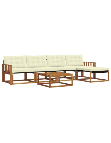 Set di divani con cuscino 6 pcs Naturale e Crema