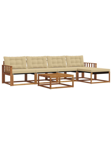 Set di divani con cuscino 6 pcs Naturale e Beige