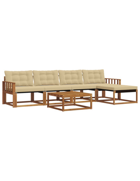 Set di divani con cuscino 6 pcs Naturale e Beige