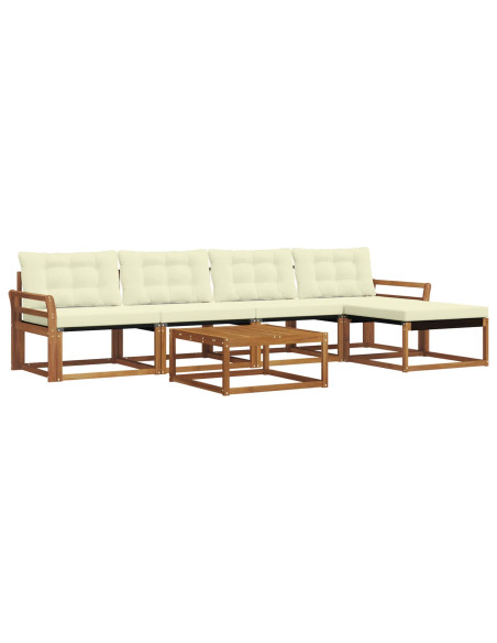 Set di divani con cuscino 6 pcs Naturale e Crema