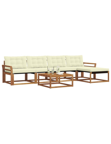 Set di divani con cuscino 6 pcs Naturale e Crema