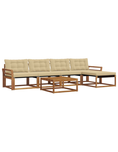 Set di divani con cuscino 6 pcs Naturale e Beige