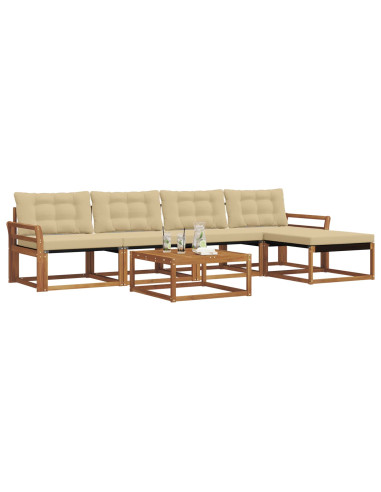 Set di divani con cuscino 6 pcs Naturale e Beige