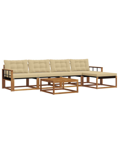 Set di divani con cuscino 6 pcs Naturale e Beige