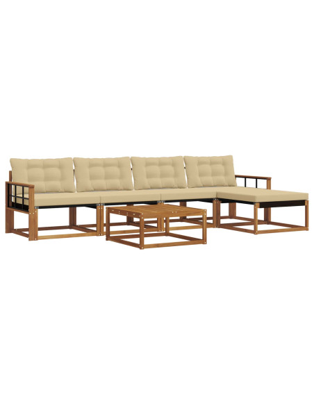 Set di divani con cuscino 6 pcs Naturale e Beige