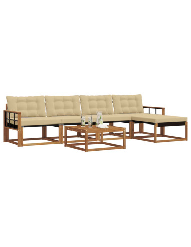 Set di divani con cuscino 6 pcs Naturale e Beige
