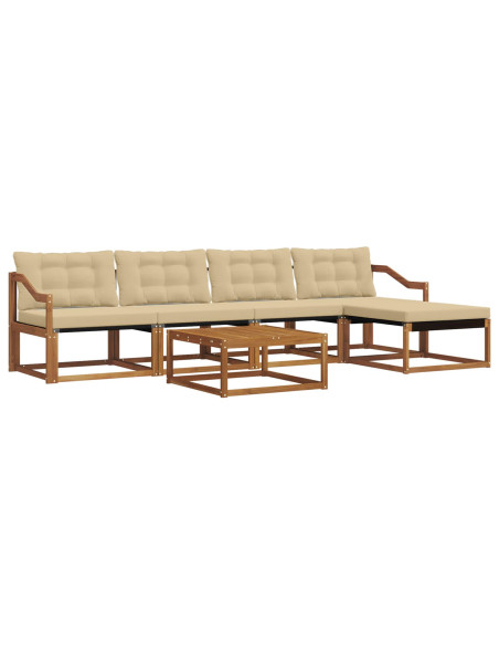 Set di divani con cuscino 6 pcs Naturale e Beige
