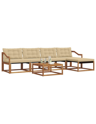 Set di divani con cuscino 6 pcs Naturale e Beige
