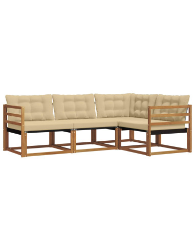 Set di divani con cuscino 4 pcs Naturale e Beige