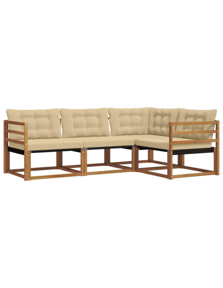 Set di divani con cuscino 4 pcs Naturale e Beige