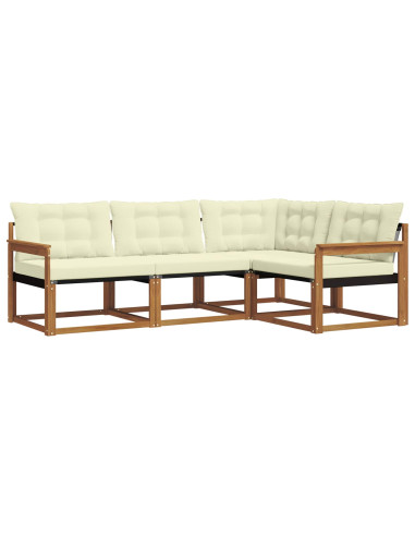 Set di divani con cuscino 4 pcs Naturale e Crema