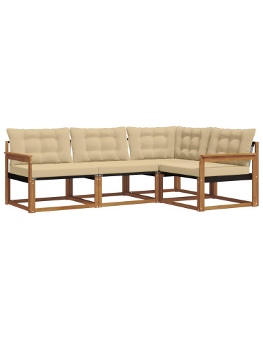 Set di divani con cuscino 4 pcs Naturale e Beige