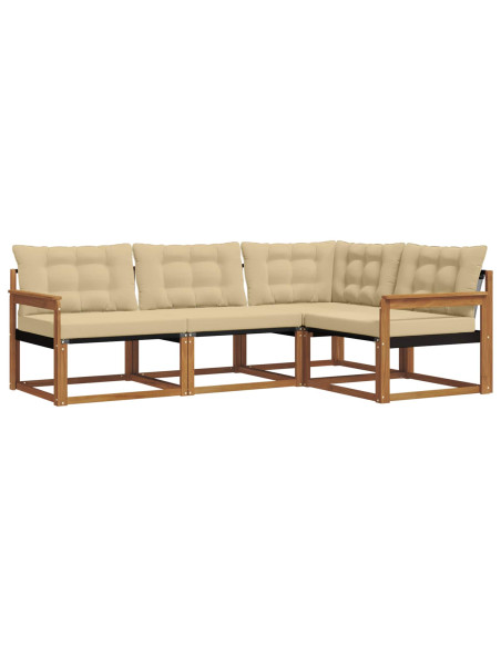 Set di divani con cuscino 4 pcs Naturale e Beige