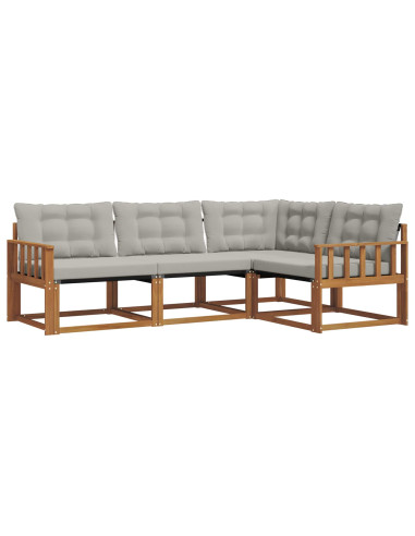Set di divani con cuscino 4 pcs Grigio Naturale e Chiaro
