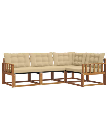 Set di divani con cuscino 4 pcs Naturale e Beige