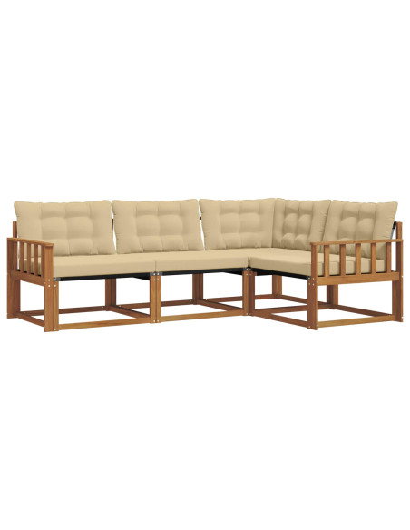 Set di divani con cuscino 4 pcs Naturale e Beige