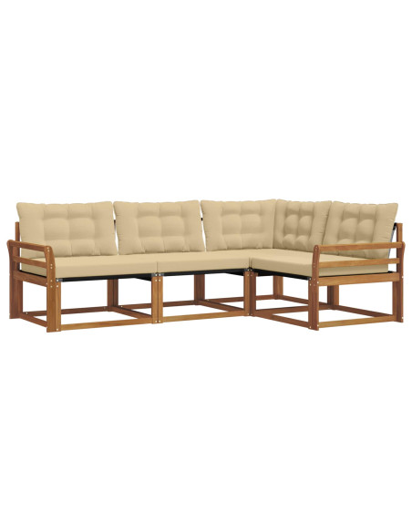 Set di divani con cuscino 4 pcs Naturale e Beige