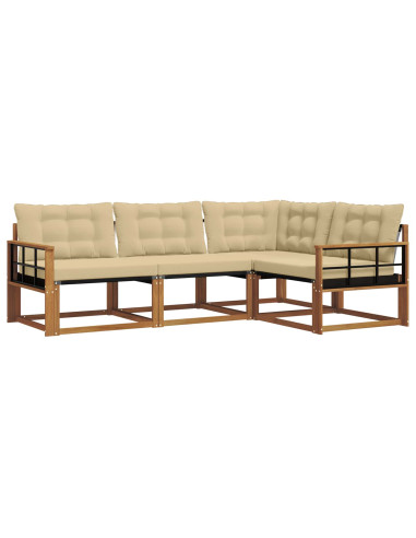 Set di divani con cuscino 4 pcs Naturale e Beige