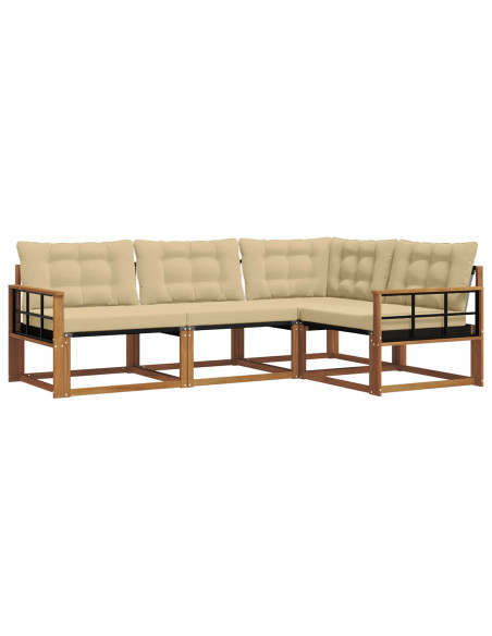 Set di divani con cuscino 4 pcs Naturale e Beige