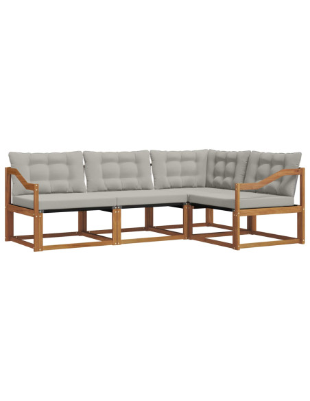 Set di divani con cuscino 4 pcs Grigio Naturale e Chiaro