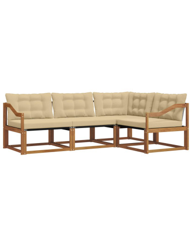 Set di divani con cuscino 4 pcs Naturale e Beige