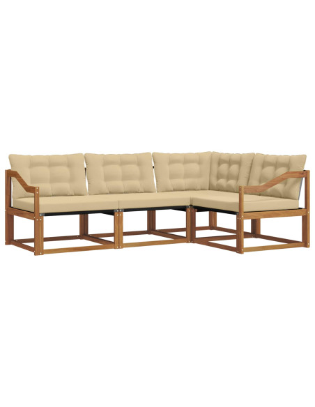 Set di divani con cuscino 4 pcs Naturale e Beige