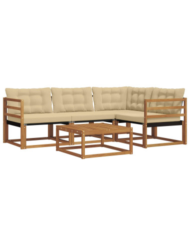 Set di divani con cuscino 5 pcs Naturale e Beige