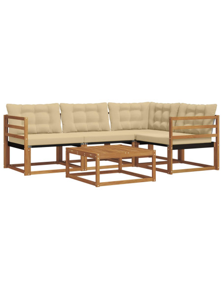 Set di divani con cuscino 5 pcs Naturale e Beige