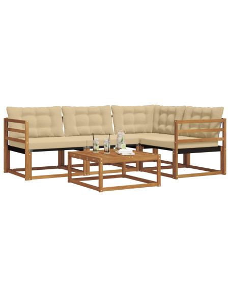 Set di divani con cuscino 5 pcs Naturale e Beige