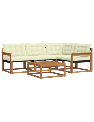 Set di divani con cuscino 5 pcs Naturale e Crema