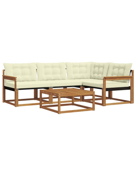 Set di divani con cuscino 5 pcs Naturale e Crema
