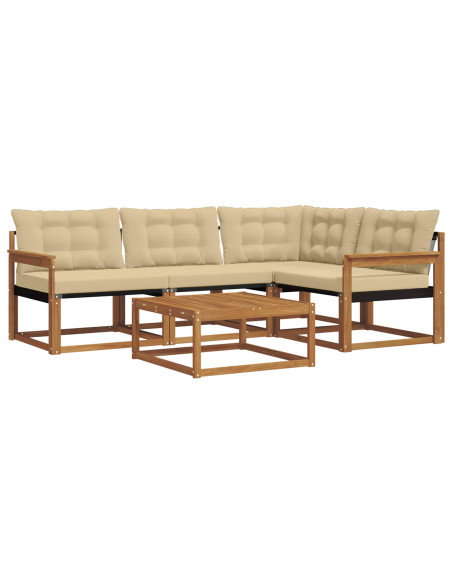 Set di divani con cuscino 5 pcs Naturale e Beige