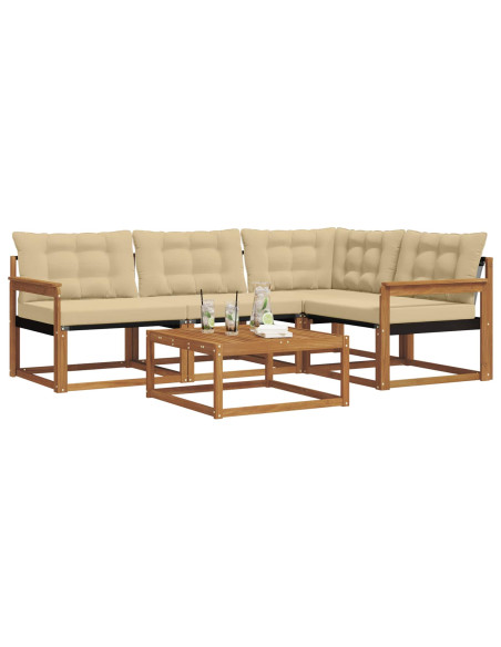Set di divani con cuscino 5 pcs Naturale e Beige
