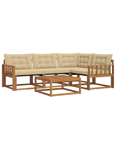 Set di divani con cuscino 5 pcs Naturale e Beige