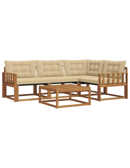 Set di divani con cuscino 5 pcs Naturale e Beige