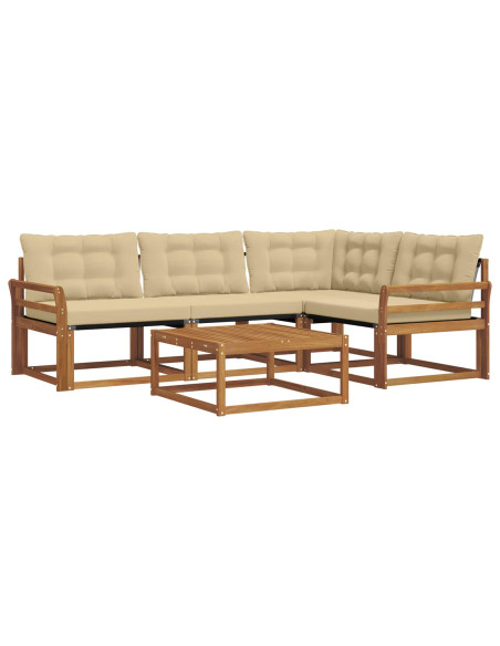 Set di divani con cuscino 5 pcs Naturale e Beige
