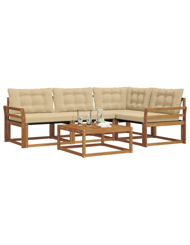 Set di divani con cuscino 5 pcs Naturale e Beige