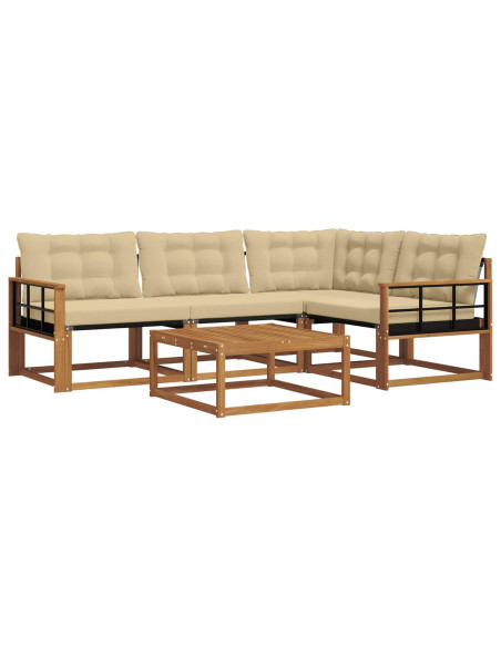 Set di divani con cuscino 5 pcs Naturale e Beige
