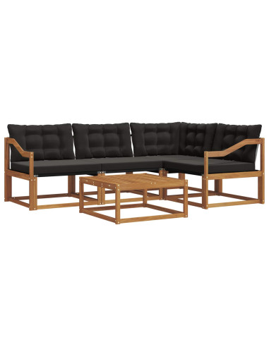 Set di divani con cuscino 5 pcs Naturale e Nero