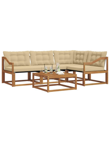 Set di divani con cuscino 5 pcs Naturale e Beige