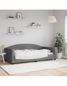 Letto da Giorno Grigio Scuro 100x190 cm in Tessuto