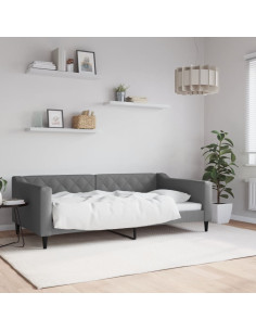 Letto da Giorno Grigio Scuro 100x190 cm in Tessuto