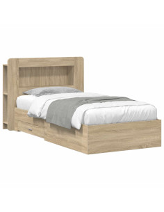 Telaio del letto con storage Rovere Sonoma 90 x 190 cm