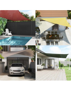 Telo Ombra Giallo e Bianco 2 x 3 m HDPE