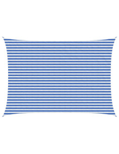 Telo Ombra Blu e Bianco 3,5 x 5 m HDPE