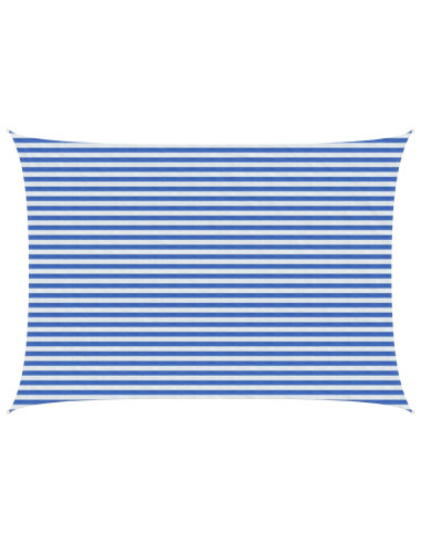 Telo Ombra Blu e Bianco 3,5 x 5 m HDPE