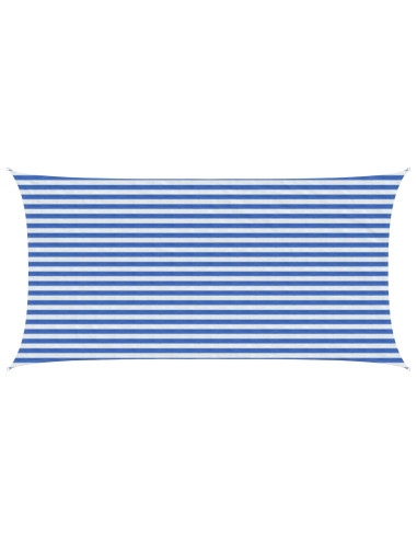 Telo Ombra Blu e Bianco 2,5 x 5 m HDPE